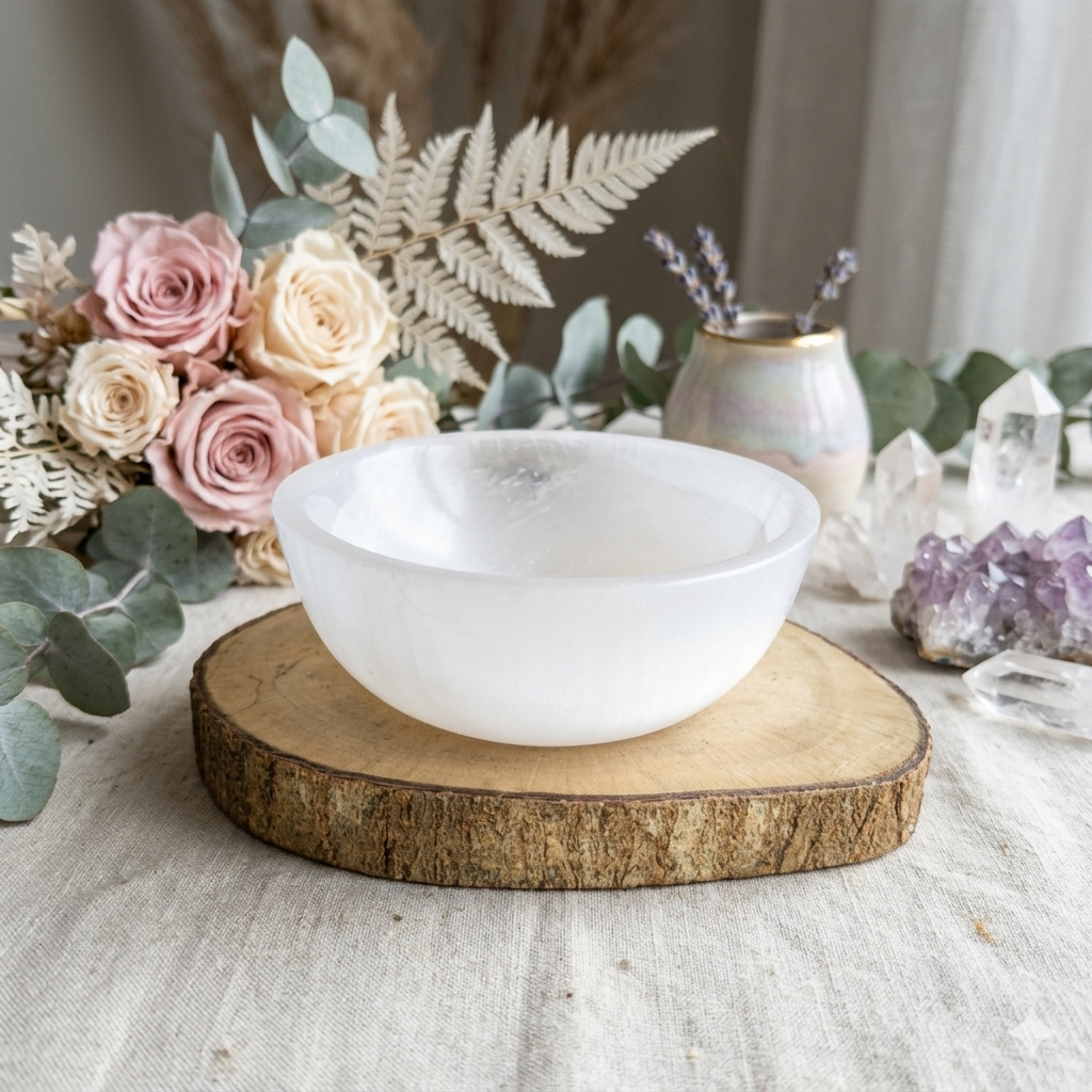 Selenite Bowl 12cm for Cleansing & Recharge Crystal