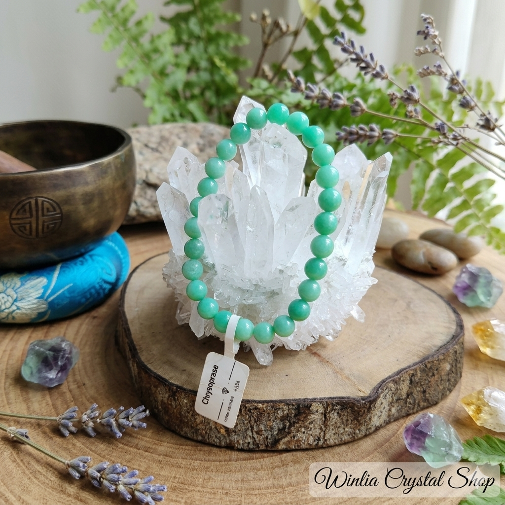 Rare HQ Chrysoprase Chalcedony 7mm Bracelet