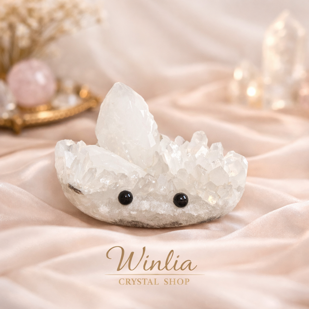 Clear Quartz Hedgie Crystal Pet Rock C0107