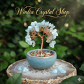 Aquamarine with 7 Chakra Base Pot Keramik